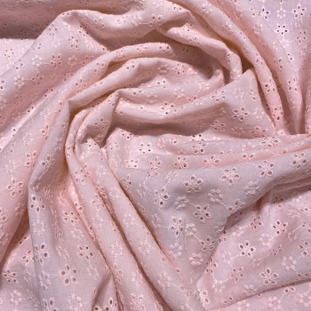 English embroidery fabric 100% cotton pink