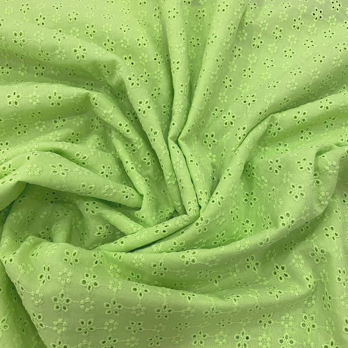 English embroidery fabric 100% cotton pastel green