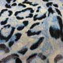 Tissu lamé de soie imprimé panthère turquoise