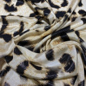 Panther print silk lamé fabric