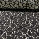Double-sided black and white marbled wool jacquard fabric