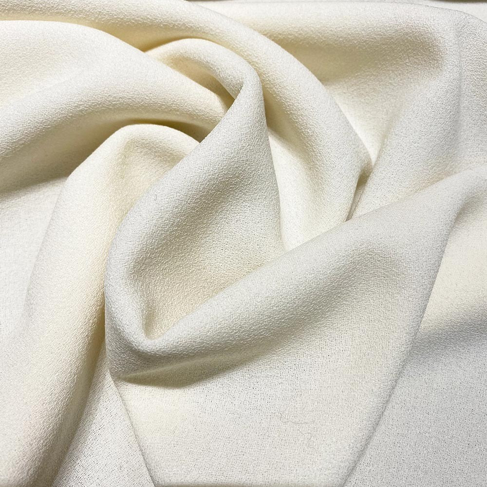 Ivory crepe 100 wool fabric — Tissus en Ligne