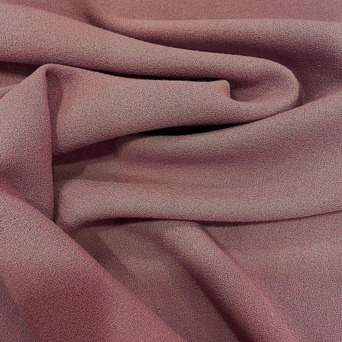 Tissu crêpe de laine 100% laine bois de rose