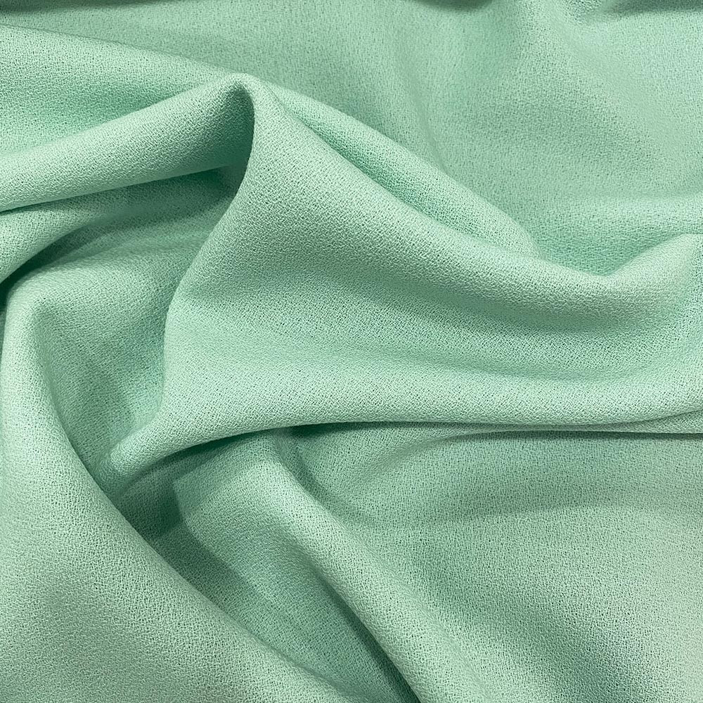 Jade green wool crepe fabric 100 wool — Tissus en Ligne