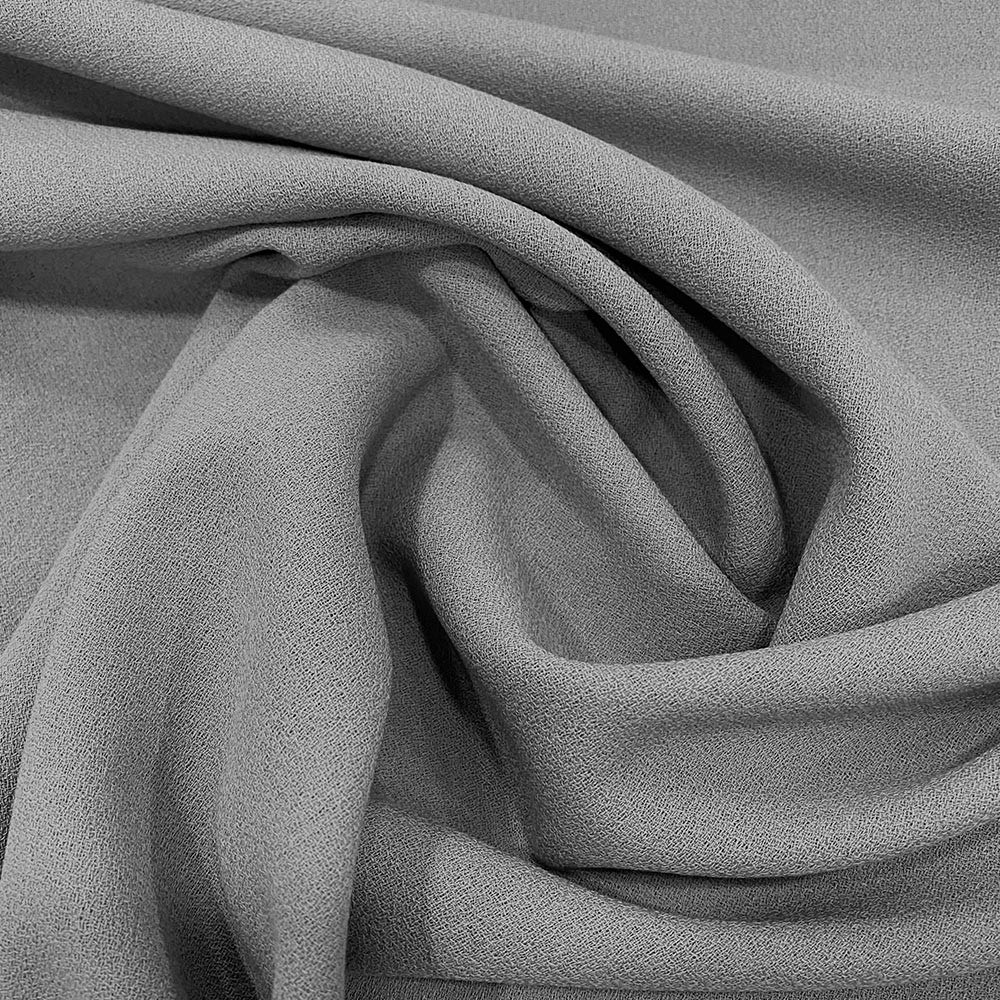 Gray crepe 100% wool fabric