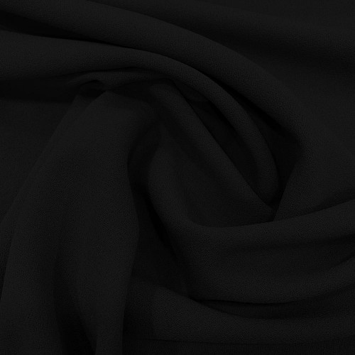 Black crepe 100% wool fabric