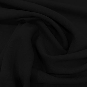 Black crepe 100% wool fabric