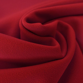 Garnet red scuba crepe fabric