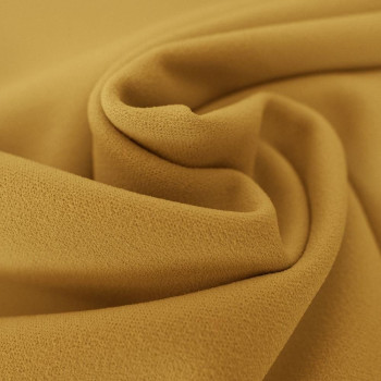 Tissu crêpe scuba jaune moutarde