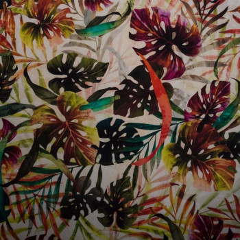Tissu satin de coton impression numérique tropical