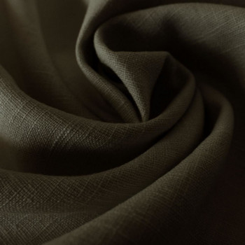 Khaki green 100% linen fabric