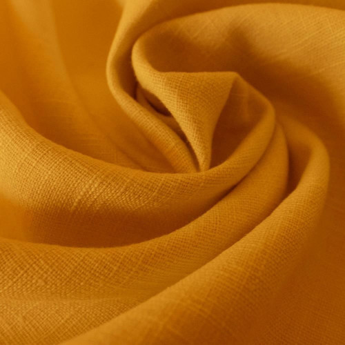 Orange 100% linen fabric