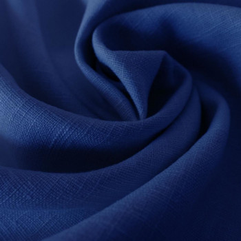 Tissu 100% pur lin bleu royal