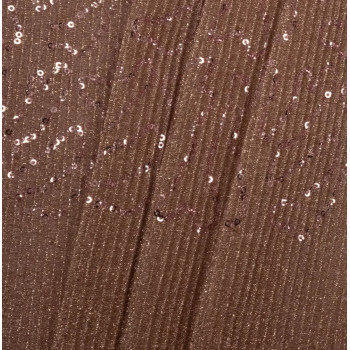 Tissu paillettes plissées cuivre