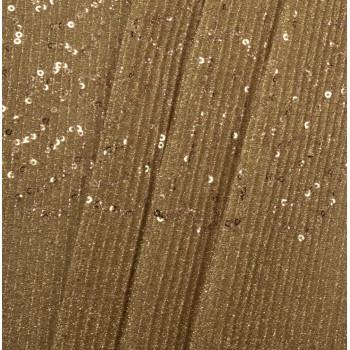 Tissu paillettes plissées or