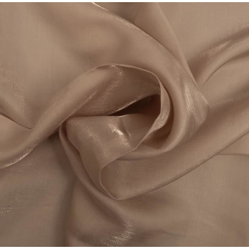 Beige iridescent satin fabric