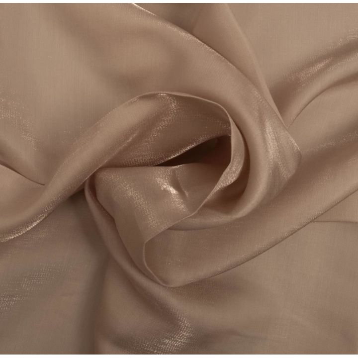 Beige iridescent satin fabric