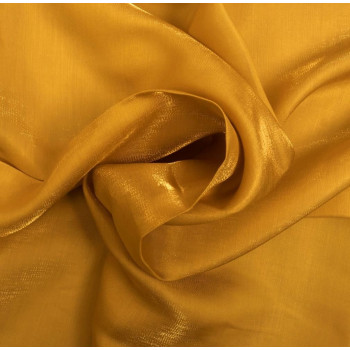Yellow iridescent satin fabric