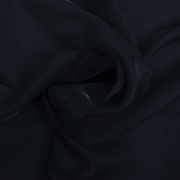 Navy blue iridescent satin fabric