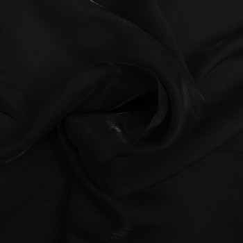 Black iridescent satin fabric