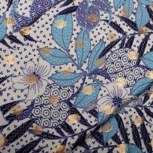 100/% Viscose Tissu Feuille Floral 140 Cm