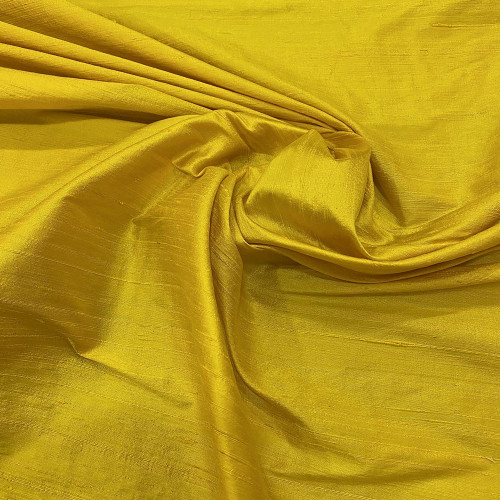 100% silk shimmer dupion fabric yellow