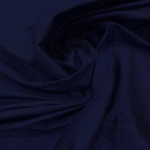 100% silk shimmer dupion fabric navy blue