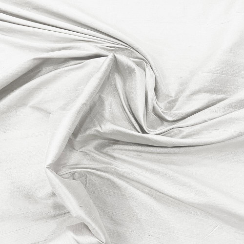 100% silk shimmer dupion fabric white