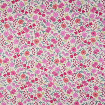 100% cotton poplin fabric with digital print pink floral