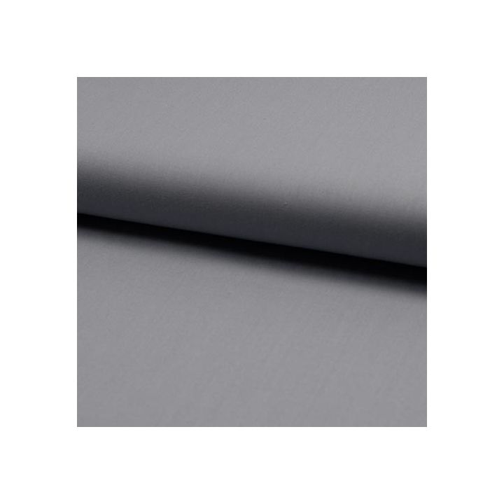 Tissu popeline 100% coton uni gris argent