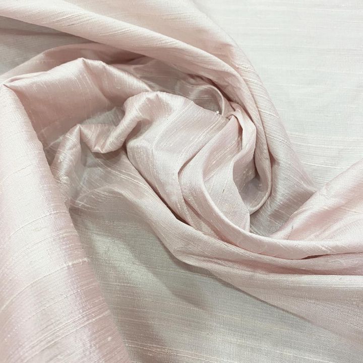 100% silk slub dupion fabric light pink