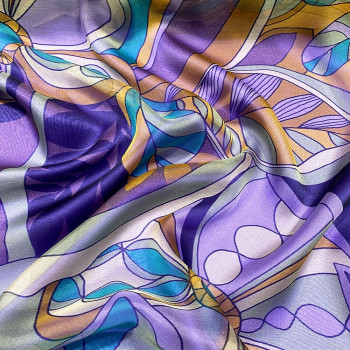 Tissu mousseline 100% soie imprimé floral