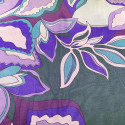 Tissu mousseline 100% soie imprimé floral violet