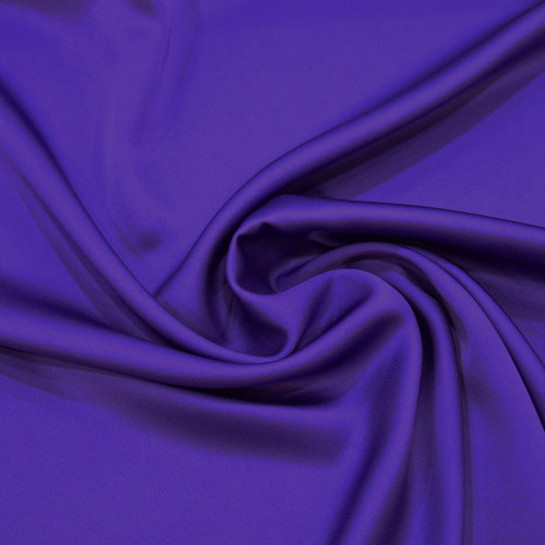 Purple satin-back cady crepe fabric