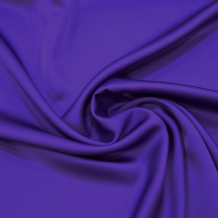 Purple satin-back cady crepe fabric