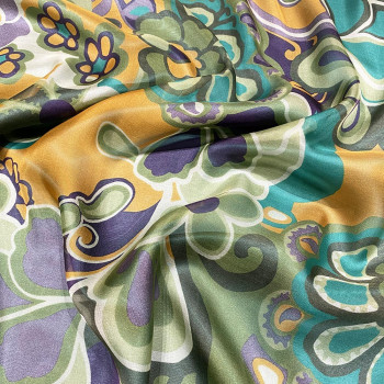 100% Silk chiffon fabric with floral print