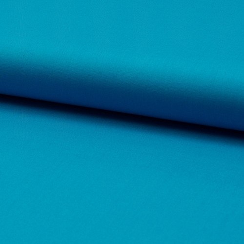 Tissu popeline 100% coton uni bleu turquoise