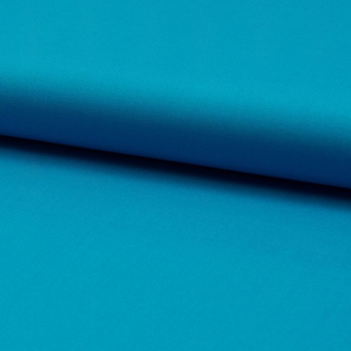 Tissu popeline 100% coton uni bleu turquoise