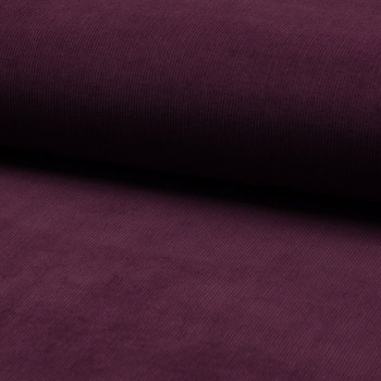 Tissu velours côtelé 100% coton violet aubergine