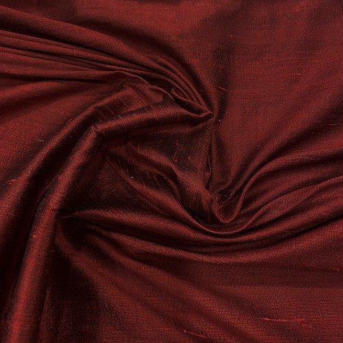 100% silk shimmer dupion fabric burgundy