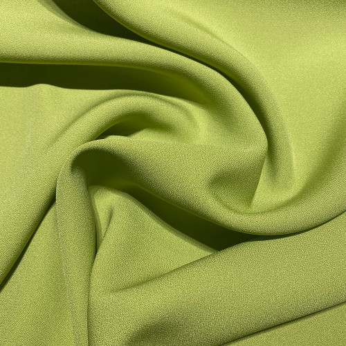 Anise green satin-back cady crepe fabric
