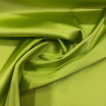 Tissu caddy crêpe envers satin stretch vert anis