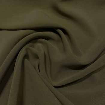 Khaki green double crepe fabric