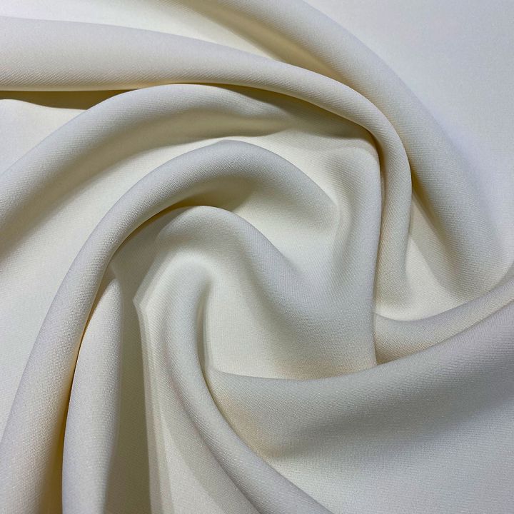 Egg shell white double crepe fabric