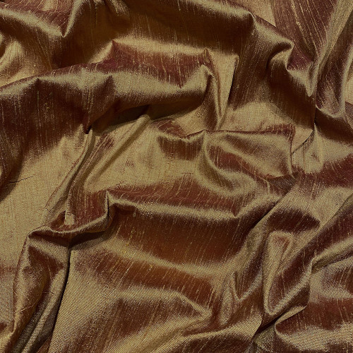100% silk shimmer dupion fabric copper