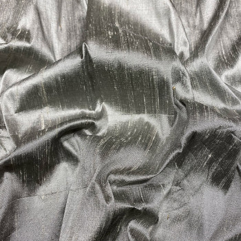 100% silk shimmer dupion fabric silver