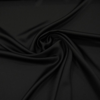 Black satin cady crepe fabric