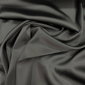 Steel grey stretch satin-back crepe cady fabric