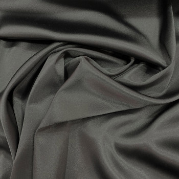 Steel grey stretch satin crepe caddy fabric