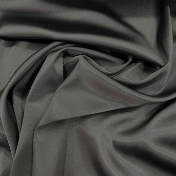 Steel grey stretch satin-back crepe cady fabric